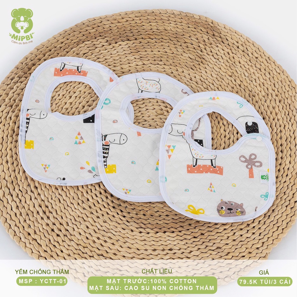 Set 3 yếm xô chống thấm Mipbi