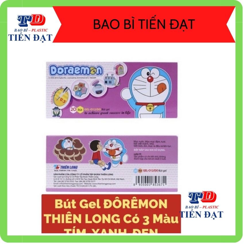 [HCM] Combo 40 Cây Bút Mực Nước Thiên Long Doraemon Nét 0.5Mm Màu Tím ( 2 HỘP BÚT GEL DOREMON)