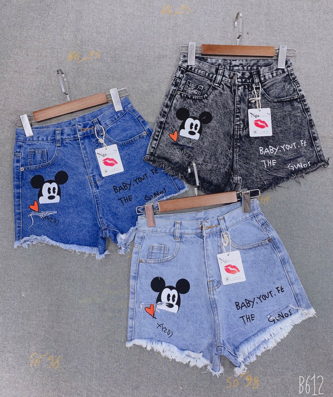 [HCM]Quần sort jean Mickey baby mẫu mới cực xinh