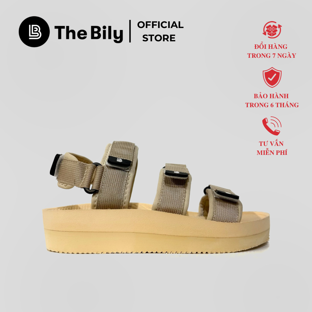 Giày Sandal Nữ The BiLy 3 Quai Ngang Dây Dù Đế Eva Siêu Êm Nhẹ Cao 3cm Màu