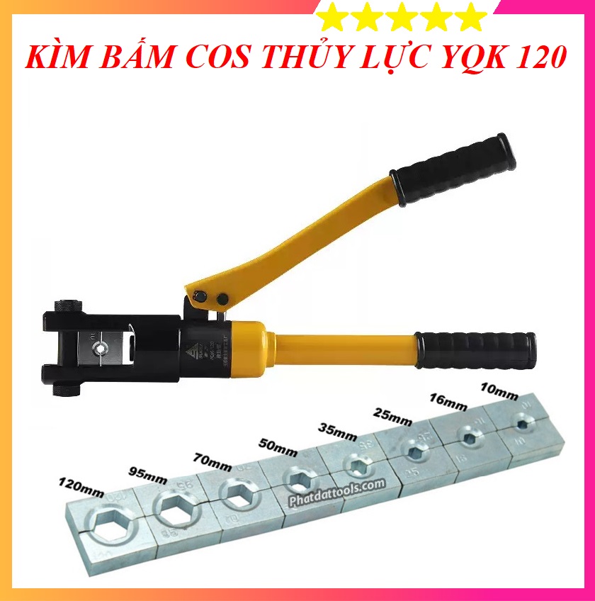 Kìm Bấm Đầu Cos Thủy Lực YQK120 - Phạm Vi Ép 10-120mm2 - Hàng Tốt Chuyên Dụng Cho Thợ - Bảo Hành 6 Tháng