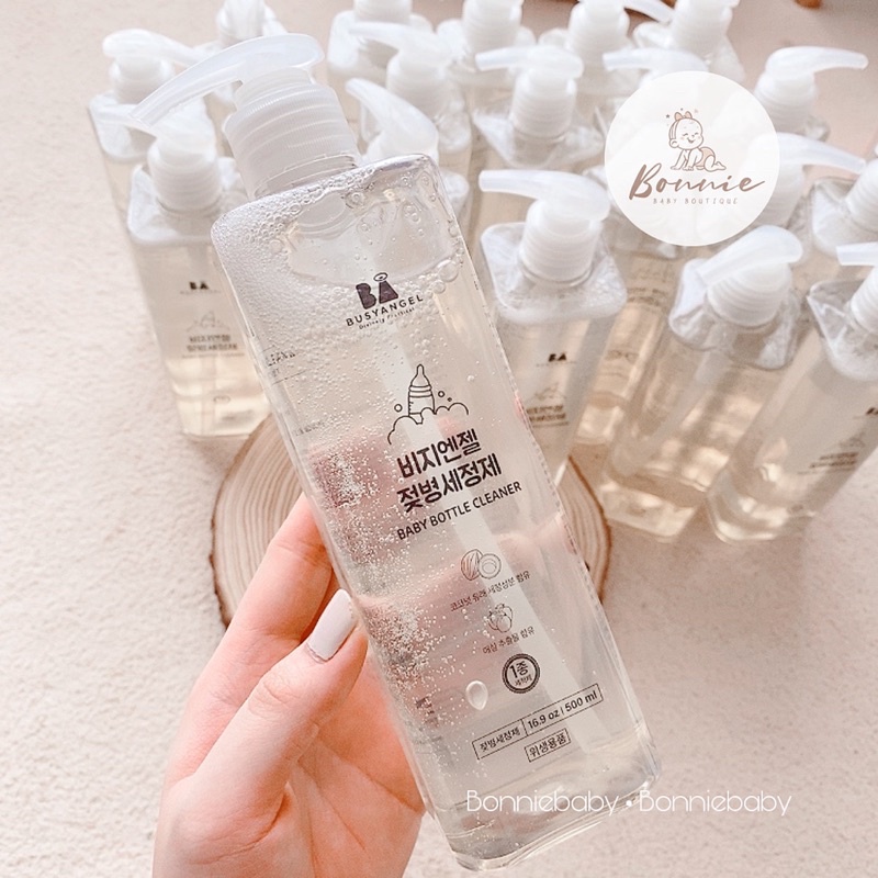 Dung dịch rửa bình, thực phẩm cho bé BusyAngel hữu cơ Hàn Quốc 500ml