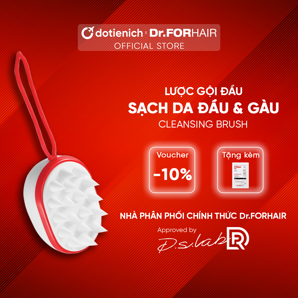 Lược gội đầu giảm rụng tóc Dr.FORHAIR làm sạch da đầu chuyên dụng - Cleansing Brush