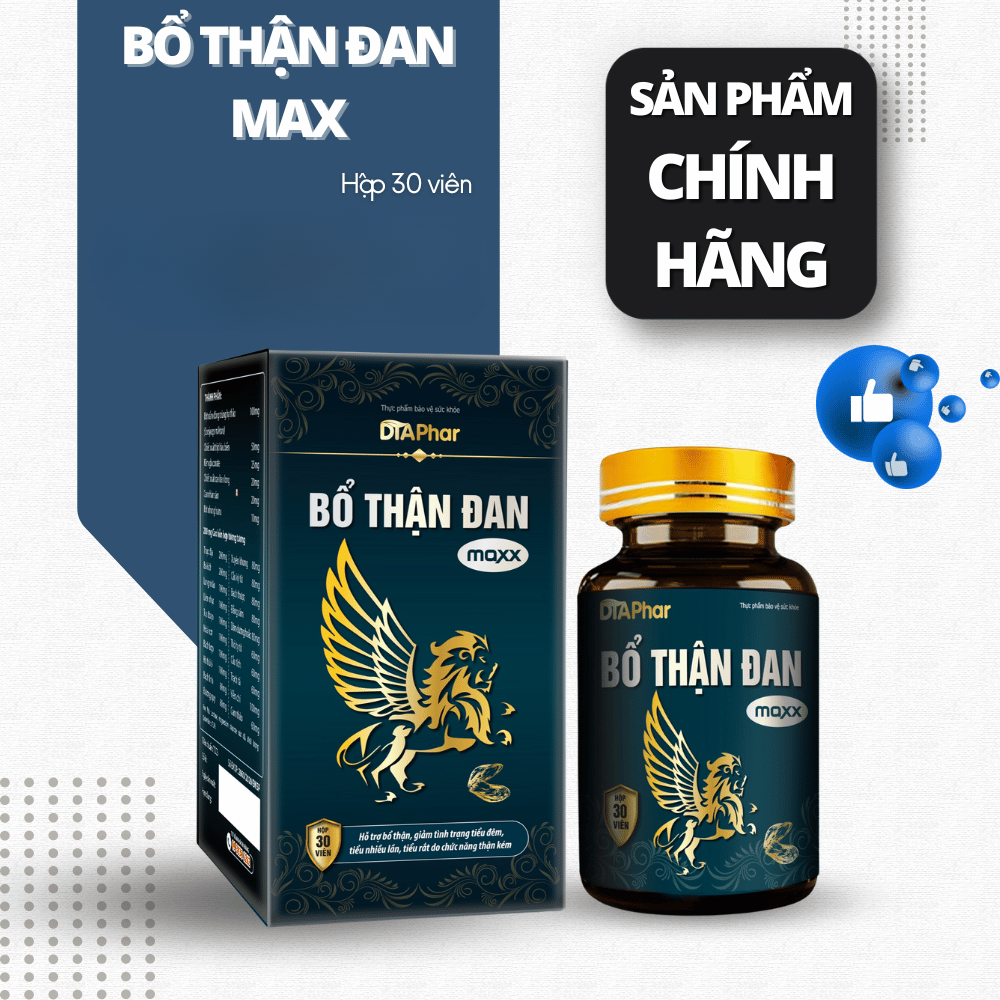 Bổ thận đan Maxx hỗ trợ bổ thận, giảm tình trạng tiểu đêm, tiểu nhiều lần, tiểu rắt Hộp 30 viên DATE 2027