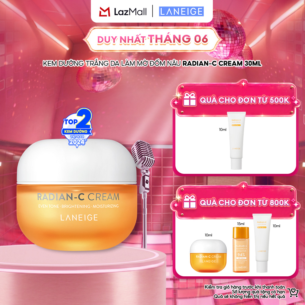 Kem Dưỡng Sáng Da Mờ Đốm Nâu Vượt Trội Hiệu Quả Sau 3 Ngày Laneige Radian-C Cream 30ML