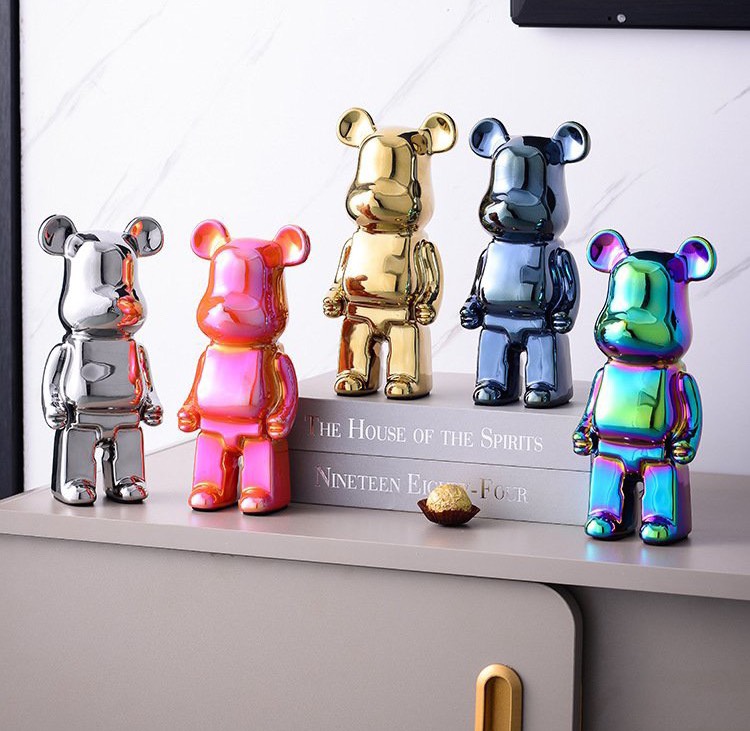 Ống Heo Tiết Kiệm Hình Gấu Bearbrick cao cấp 28cm decor trang trí nhà cửa sang trọng