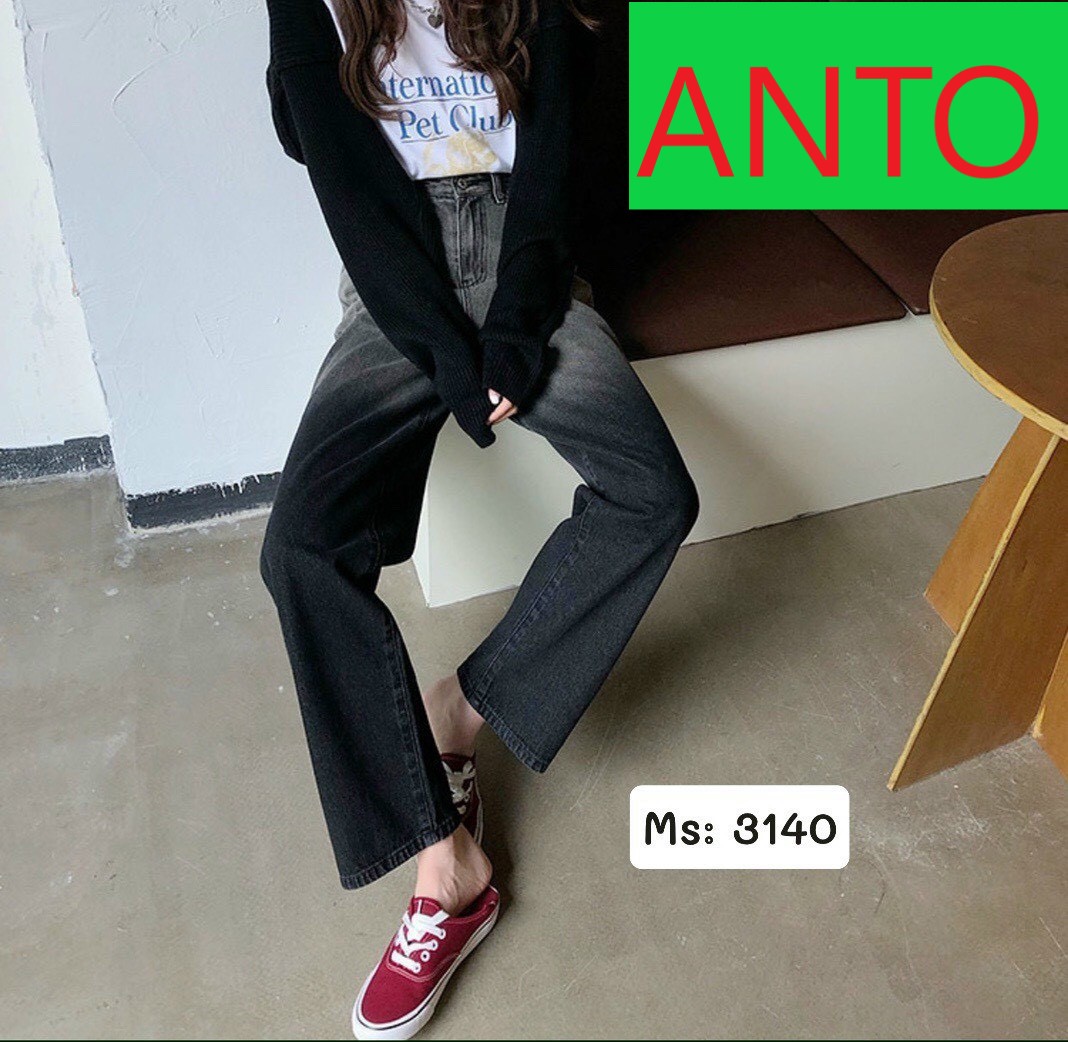 [ DM3140 ] QUẦN JEAN ỐNG NỮ LƯNG CAO LOANG MÀU ĐEN LAI CUỐN CAO CẤP ANTO ĐỦ SIZE S, M, L SIÊU PHONG CÁCH ĐỈNH CAO THƠI TRANG