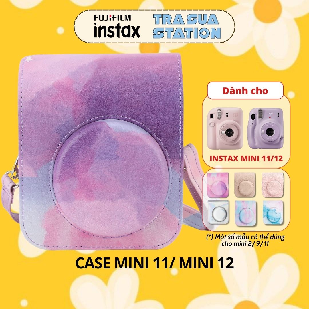 [HCM] Bao da bảo vệ máy chụp ảnh lấy liền instax Mini 12/ Mini 11 -  Case túi đựng máy chụp ảnh instax Mini 12/ Mini 11