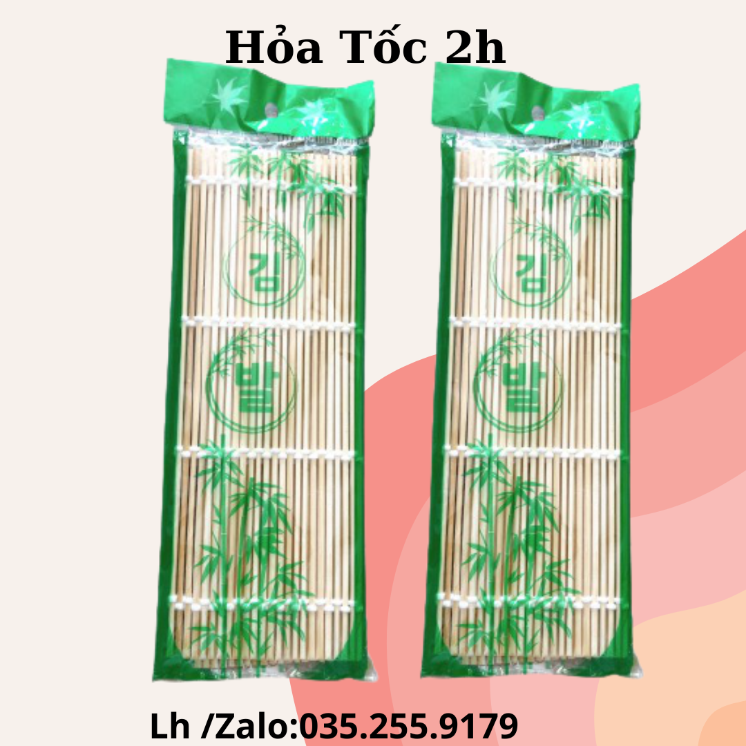 Mành tre cuộn cơm kimbap nan tròn - 김발 겉대