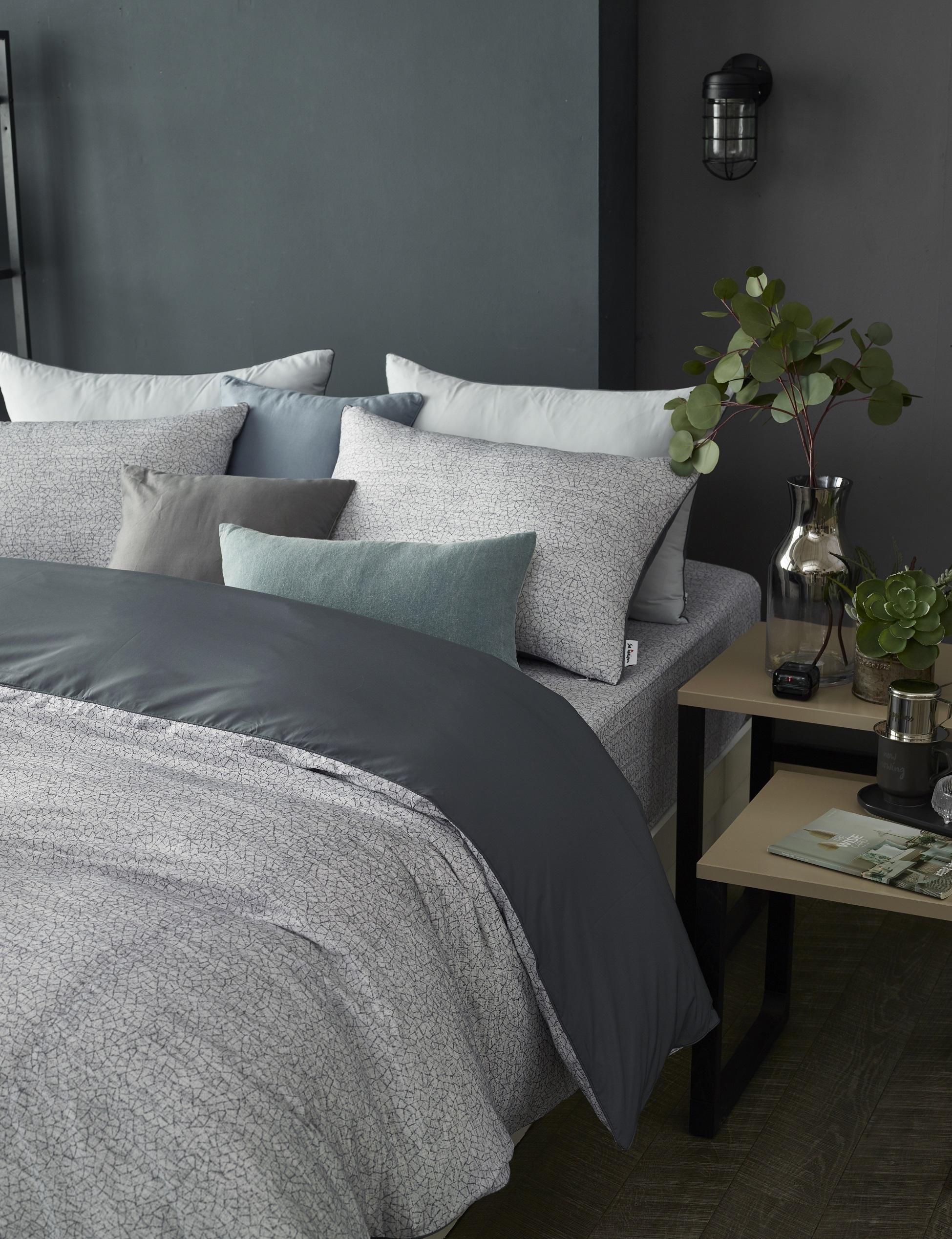 Bộ vỏ chăn nệm gối 4 món sa maison, mã ice, queen size - 160x200cm