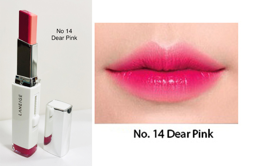 son hai màu Laneige hàn quốc No. 14 Dear Pink , net wt 0.07oz /2g