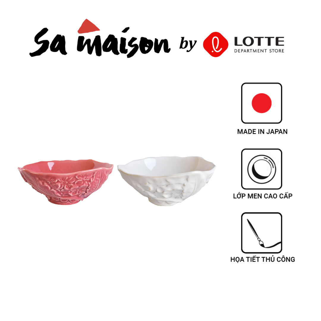 Bát mỳ Kiyohara họa tiết Fleur, KT D14x13.7xH7cm, dung tích 500ml, chất liệu sứ