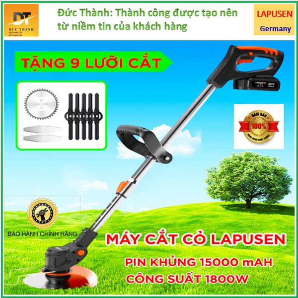 Máy cắt cỏ pin lapusen 118v. nhập khẩu đức