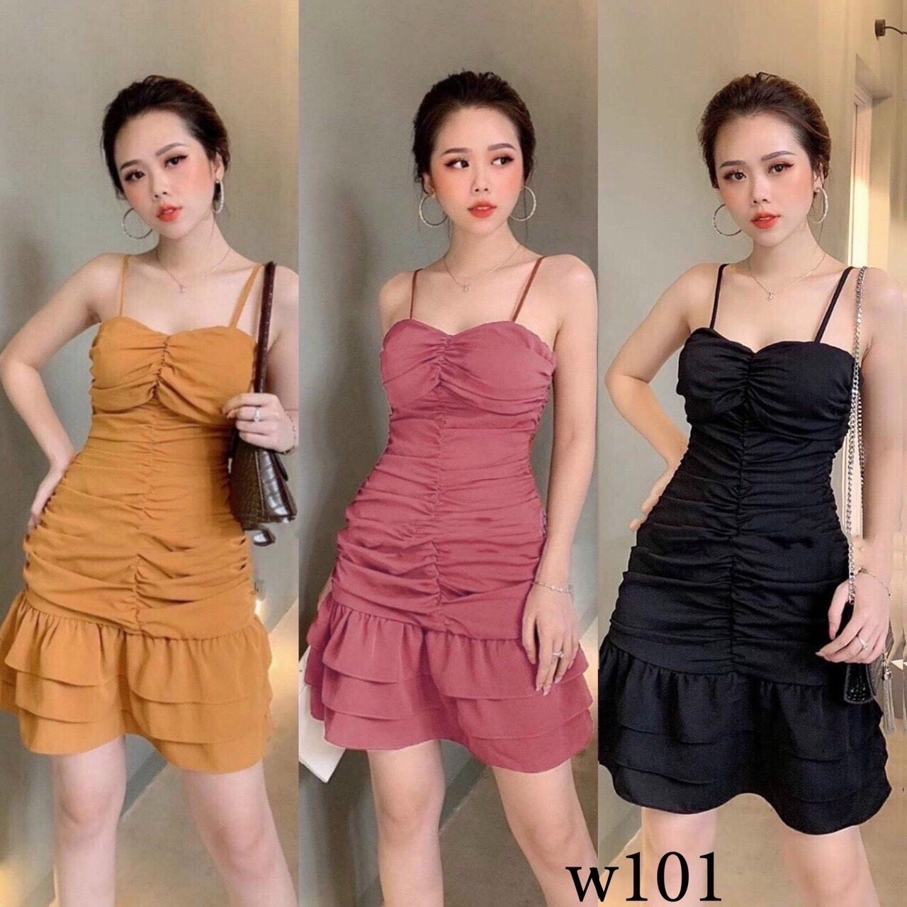 [HCM]ĐẦM 2 DÂY THIẾT KẾ NHÚN ĐUÔI CÁ TÔN DÁNG CHO PHÁI ĐẸP QC