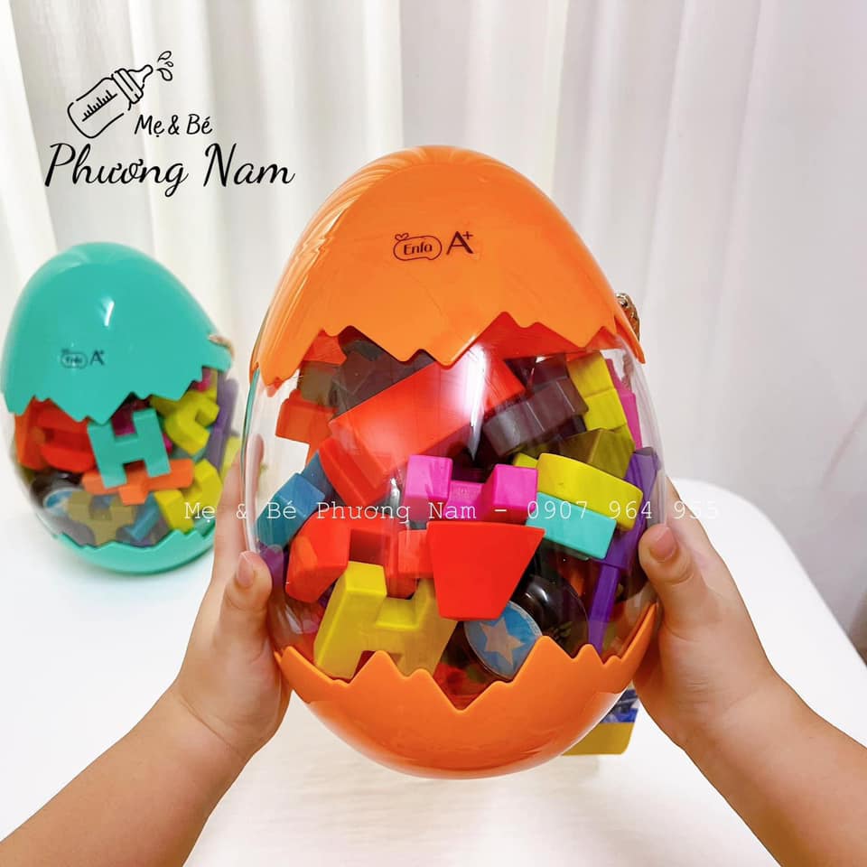 Đồ chơi xếp khối hình quả trứng VBCare, xếp hình lego xe, quả trứng đồ chơi xếp hình lego cho bé