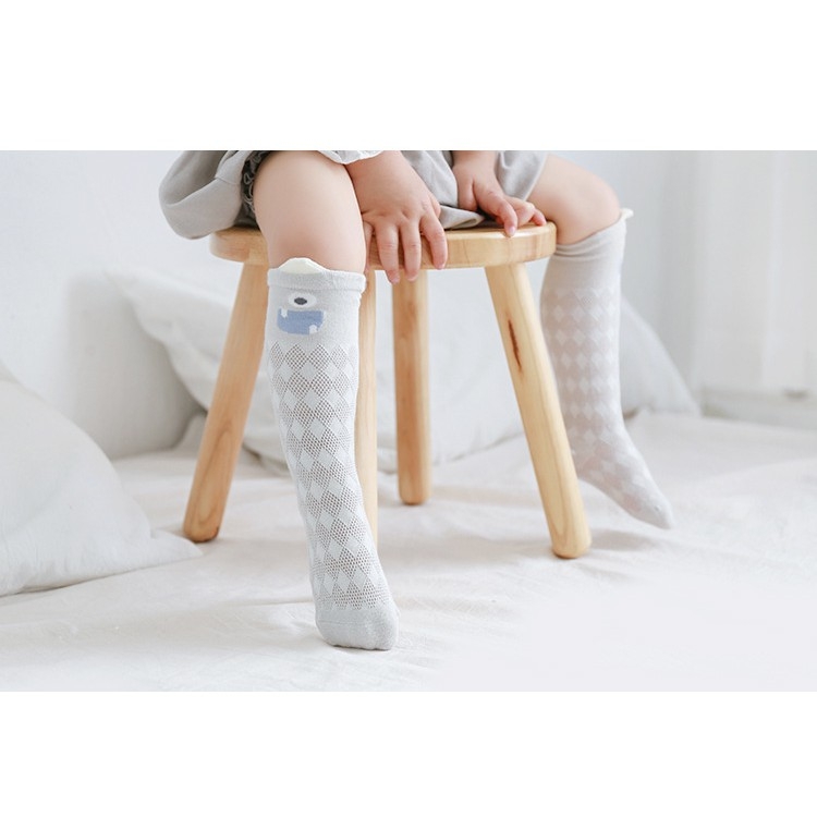 Tất lưới đùi trơn mềm mịn cho bé 0-12 tháng