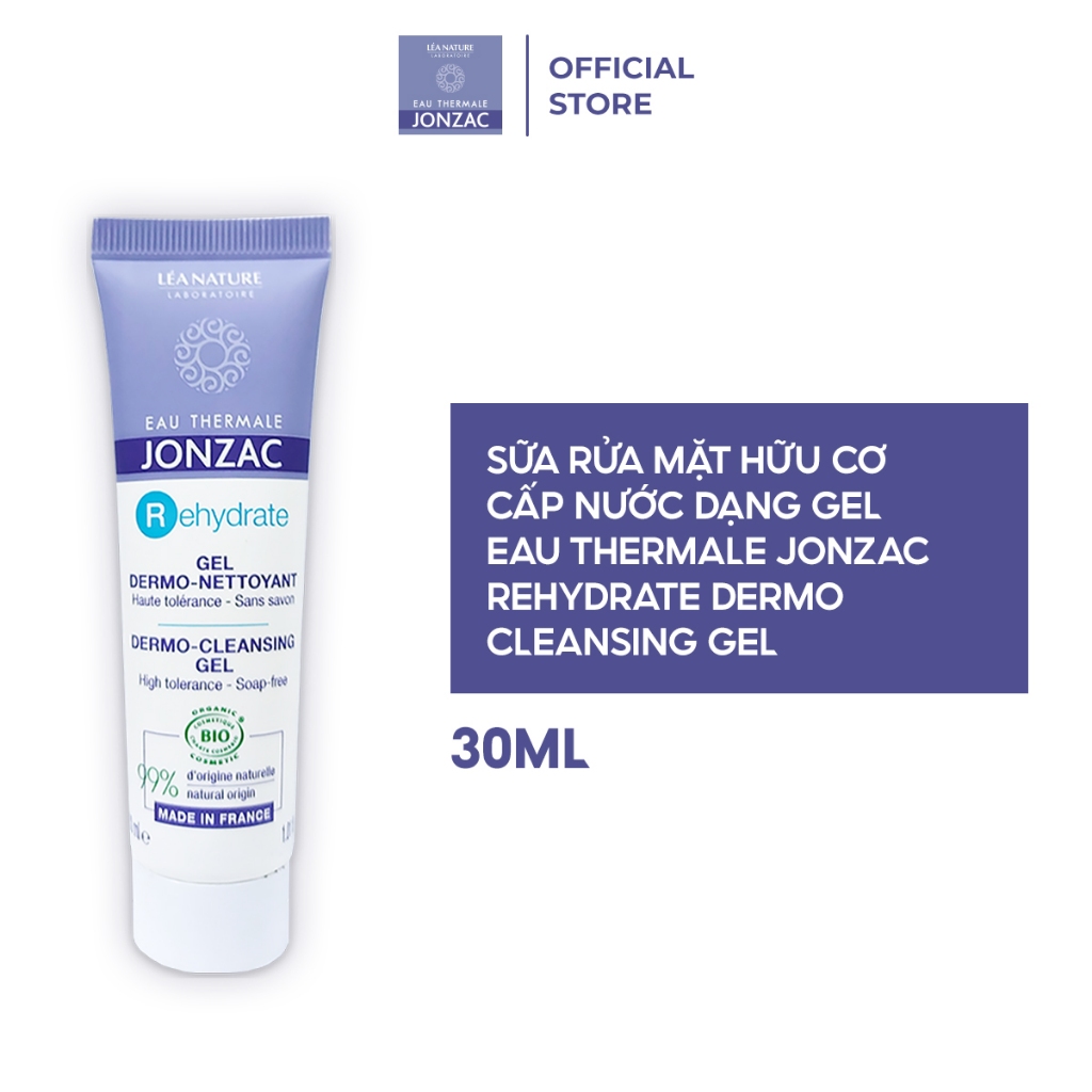 Sữa Rửa Mặt Hữu Cơ Cấp Nước Dạng Gel Eau Thermale Jonzac Rehydrate Dermo Cleansing Gel 30ml