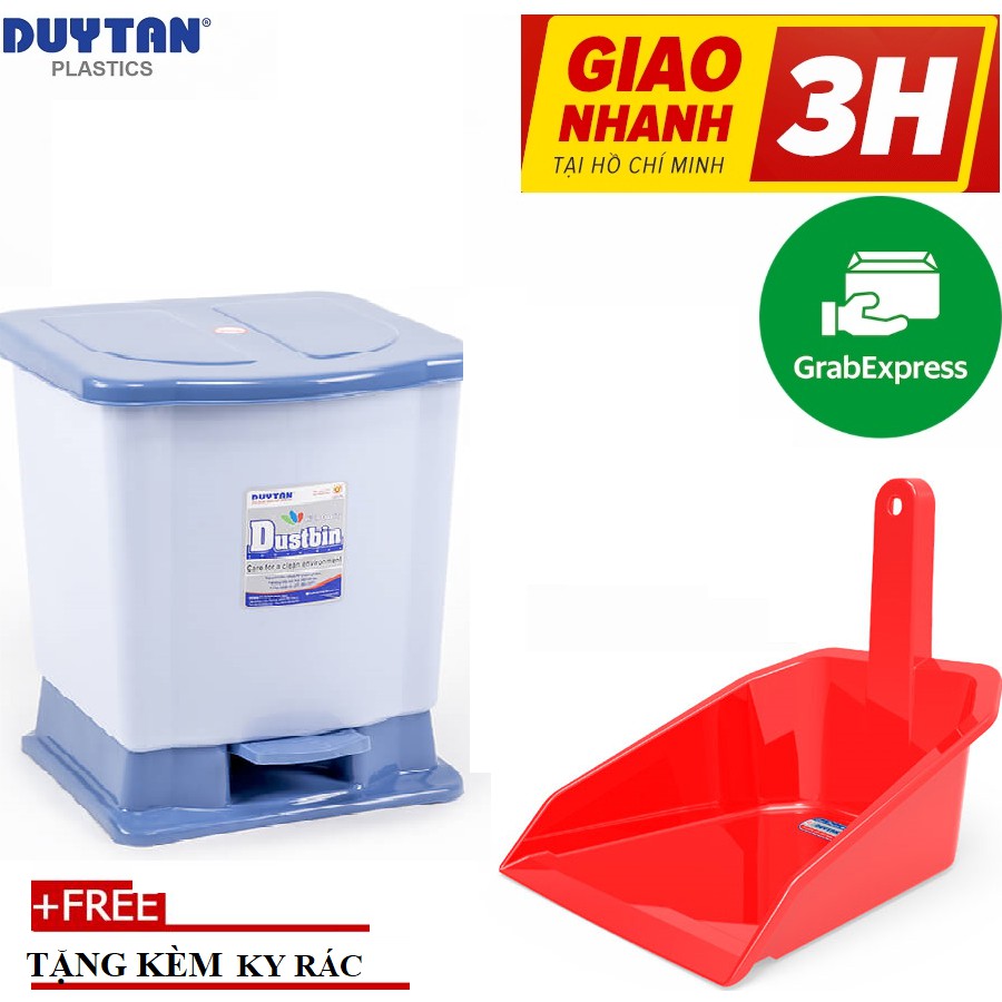 Thùng rác đạp Vuông cao cấp Duy Tân -tặng kèm ky rác