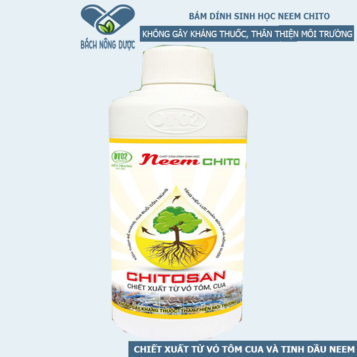 Dung dịch 3 trong 1 Chitosan, Neem Oil và chất bám dính chai 150 ml