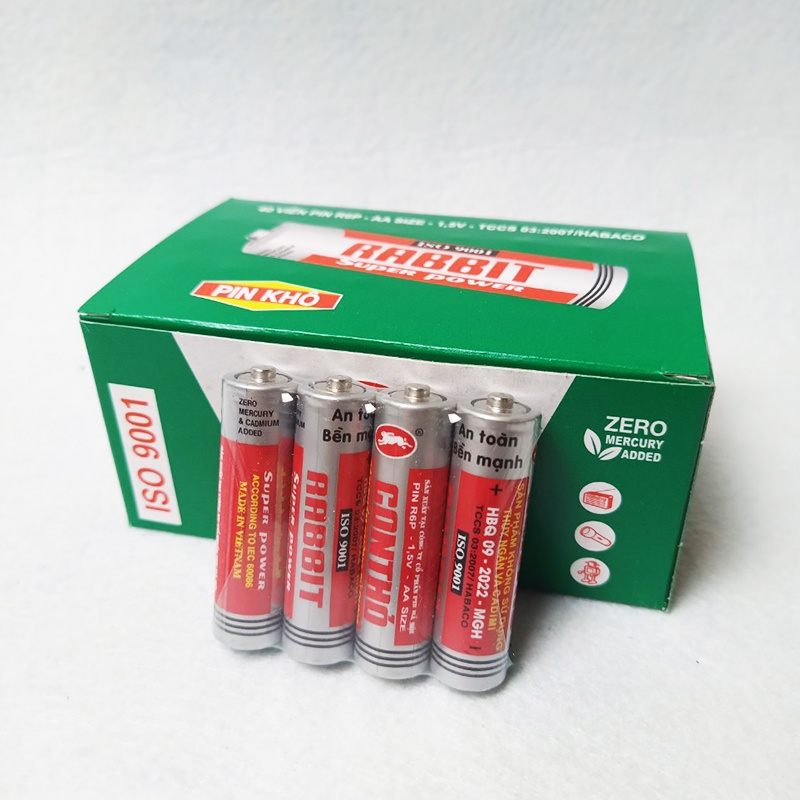 Set 4 viên pin con thỏ aa 1.5v