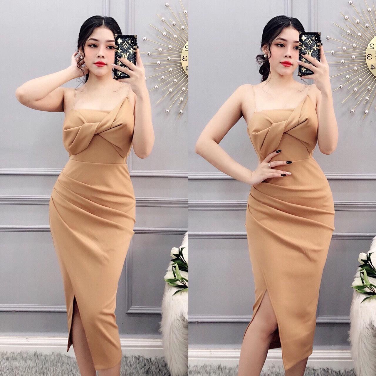 ĐẦM BODY 2 DÂY NƠ NGỰC XẺ TÀ HÀNG THIẾT KẾ CỰC CHUẨN MẪU MỚI NHẤT 2020