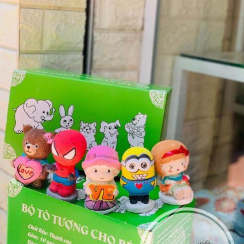 Tượng tô màu [ HÀNG CAO CẤP ] tượng tô màu 5 con kèm màu và cọ, đồ chơi, tượng tô màu, tượng, đồ chơi cho bé, tô tượng