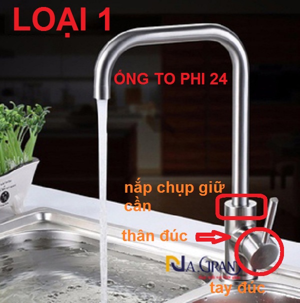 Vòi Rửa Chén Bát Nóng Lạnh Inox 304 N4001 NA.GRAND và 2 Dây HÀNG CAO CẤP BAO XÀI BAO ĐỔI MỚI 1 inox 304 chuẩn chống han rỉ