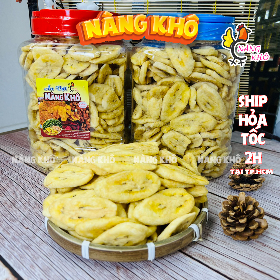1Kg Chuối Sấy Không Đường Đà Lạt tốt cho người ăn kiêng, giảm cân từ Nàng Khô