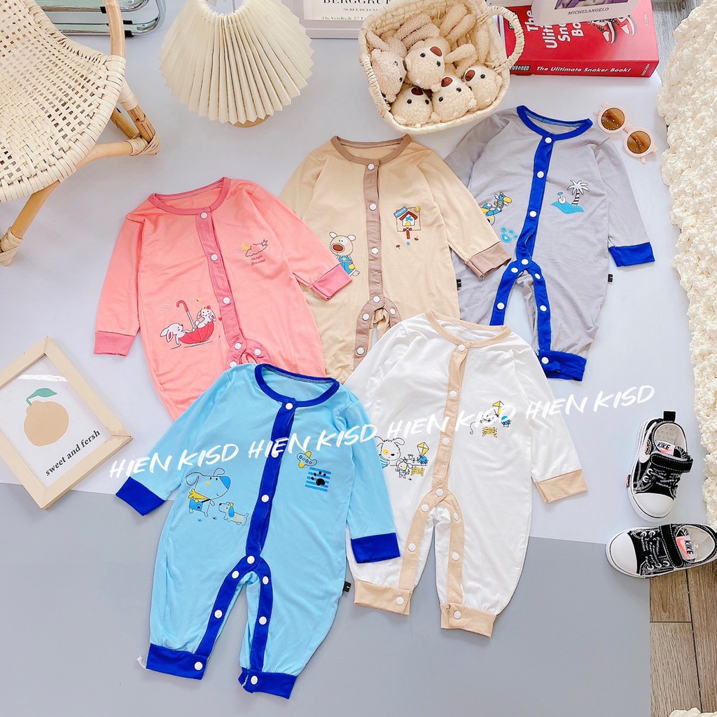 Body dài thun lạnh peptit Minky mom cho bé