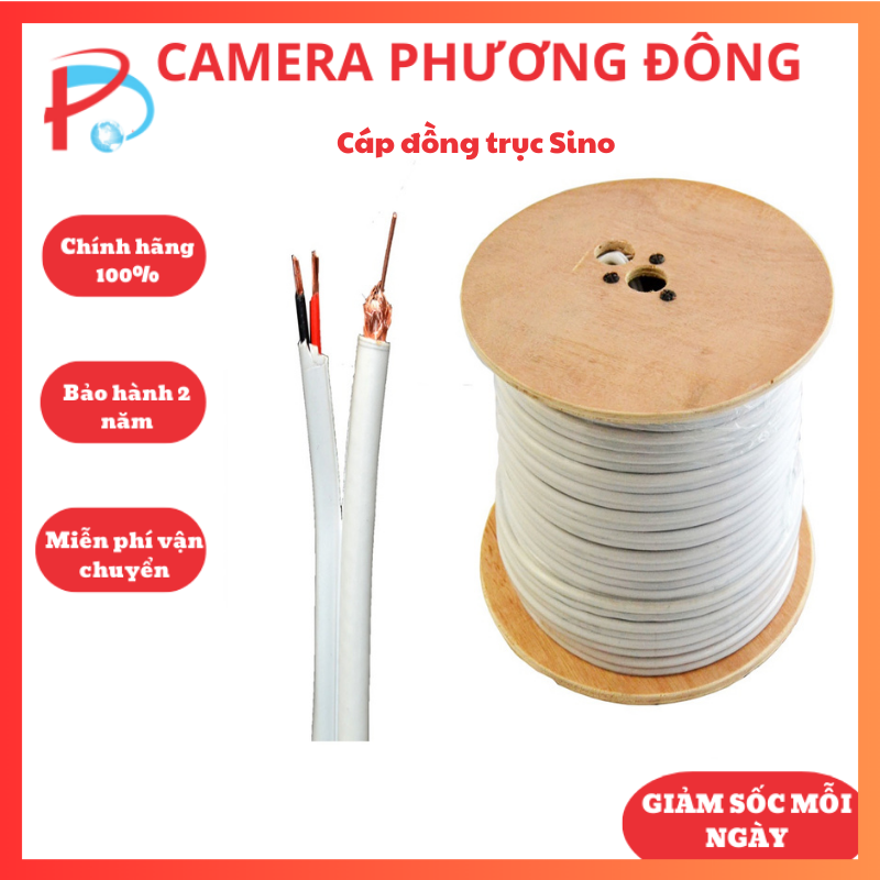 Cáp đồng trục Sino Kèm nguồn 200m, chuyên dùng cho Camera TVI Analog