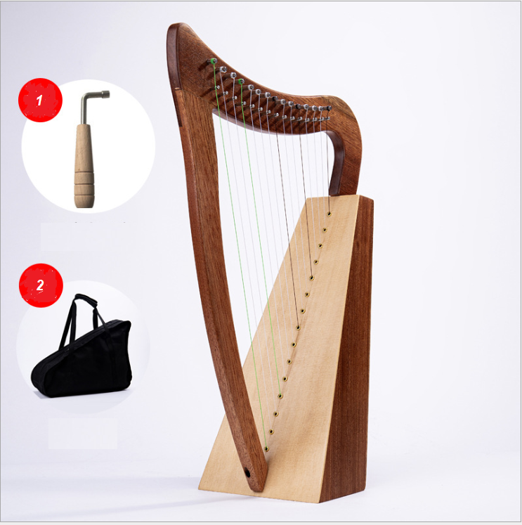 [HCM][Trả góp 0%]Đàn hạc cầm tay đàn Lyre Thổ Nhĩ Kỳ đàn hạc cầm Lyre Harp cao cấp IM0012-W95 Tặng Đàn kalimba 17 phím gỗ nguyên khối Mahagony PJLIM72