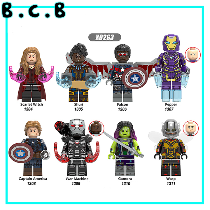 Siêu anh hùng Đồ chơi lắp ráp mô hình super hero marvels và dc comics Shuri, War Machine, Falcon X0263