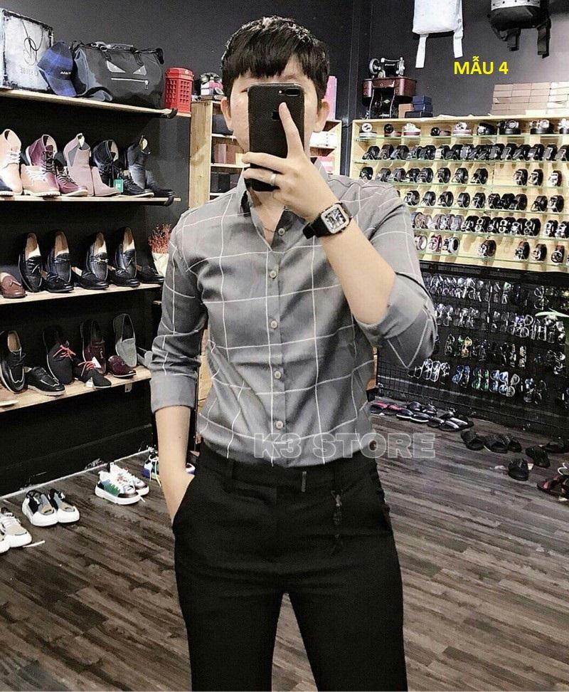 [HCM]ÁO SƠ MI NAM KỂ CARO ĐẸP CHUẨN  HÀN QUỐC  (HÌNH ẢNH THẬT)