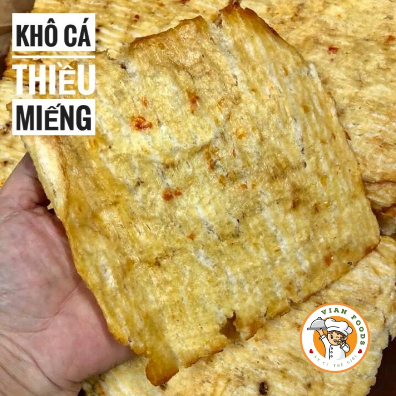 Khô cá thiều tiêu sọ dạng miếng - lon 300gr- đồ ăn vặt