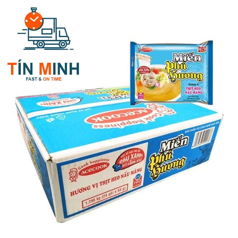 Miến ăn liền phú hương vị thịt heo nấu măng thùng 24 gói 57g - Cty TM