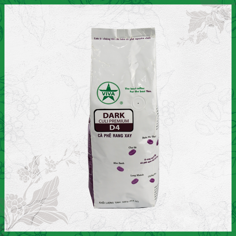 [ CÀ PHÊ PHA PHIN THƯỢNG HẠNG ] 01 Bịch 500gr Cà phê pha Phin truyền thống DARK 4 Viva Star Coffee Nguyên Chất Culi Premium - RANG ĐẬM