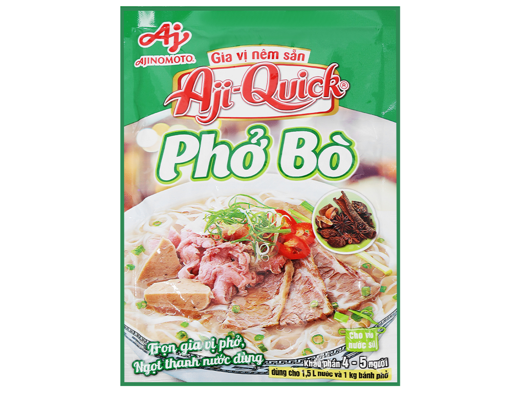 [57g – PHỞ BÒ] Gia vị nêm sẵn nấu phở Aji Quick [VN] AJINOMOTO Spice Seasoning
