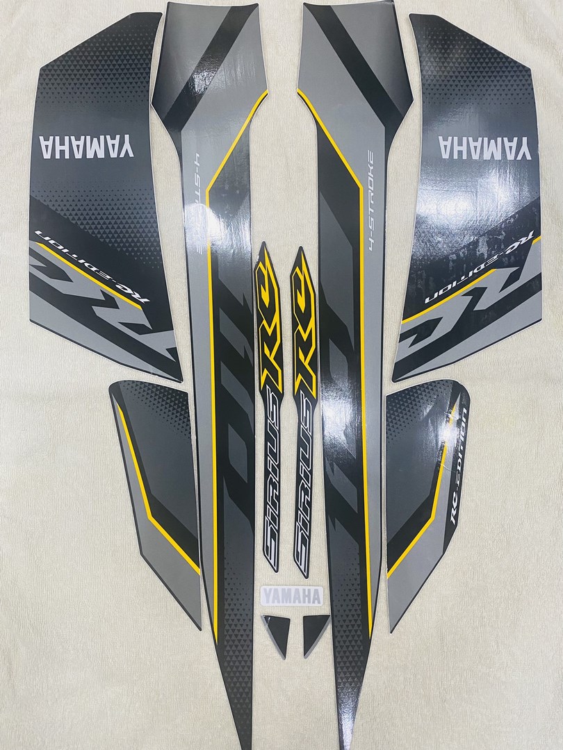 Bộ tem decal dán xe máy yamaha sirius đời 2018 2019 màu xám đen siêu đẹp