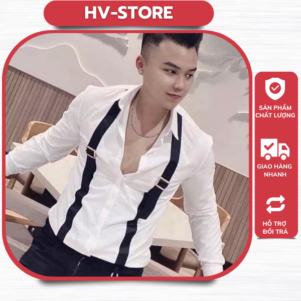 Áo sơ mi nam tay dài, vải kate lụa giá rẻ tại HVSTORE