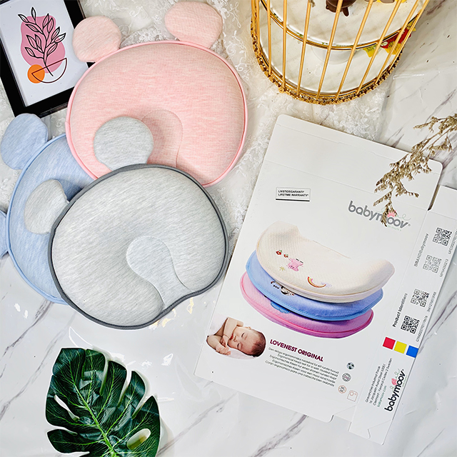 [CHÍNH HÃNG - FULL BOX] Gối Babymoov Chống Bẹp Đầu Tai Gấu Mẫu PREMIUM Cho Bé Từ 0 - 12 Tháng