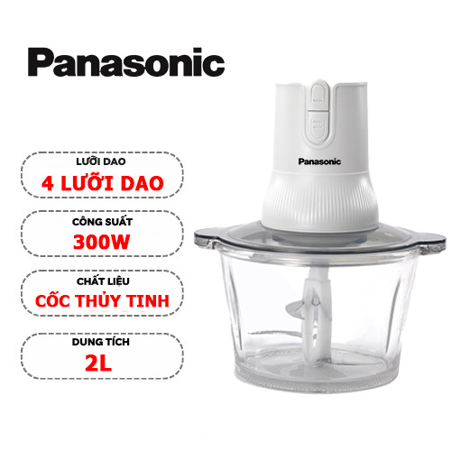 Panasonic Máy Xay ThịtCông suất cao 300W, 4 Lưỡi dao bằng thép, Đa Năng 2-3L, có thể được đặt và có thể được xoắn rau,Máy xay sinh tố, máy xay ăn, cối xay, máy xay tỏi ớt dặm