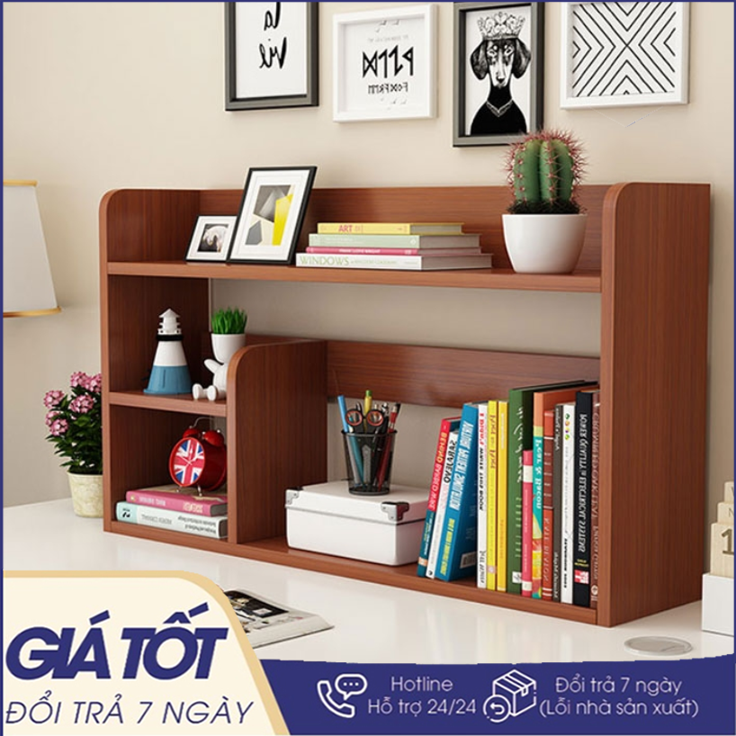 Hàng hot Kệ Sách Gỗ- Giá sách mini - kệ sách mini - kệ sách để bàn - kệ đựng sách - kệ sách gỗ -Kệ Sách Để Bàn Làm Việc Lắp Ghép Đa Năng