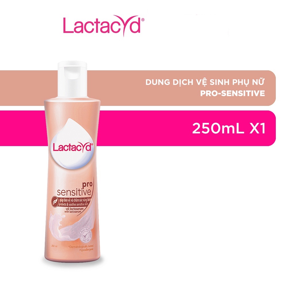 Dung dịch vệ sinh phụ nữ lactacyd pro sensitive cho da nhạy cảm 250ml - mỹ phẩm mộc lan