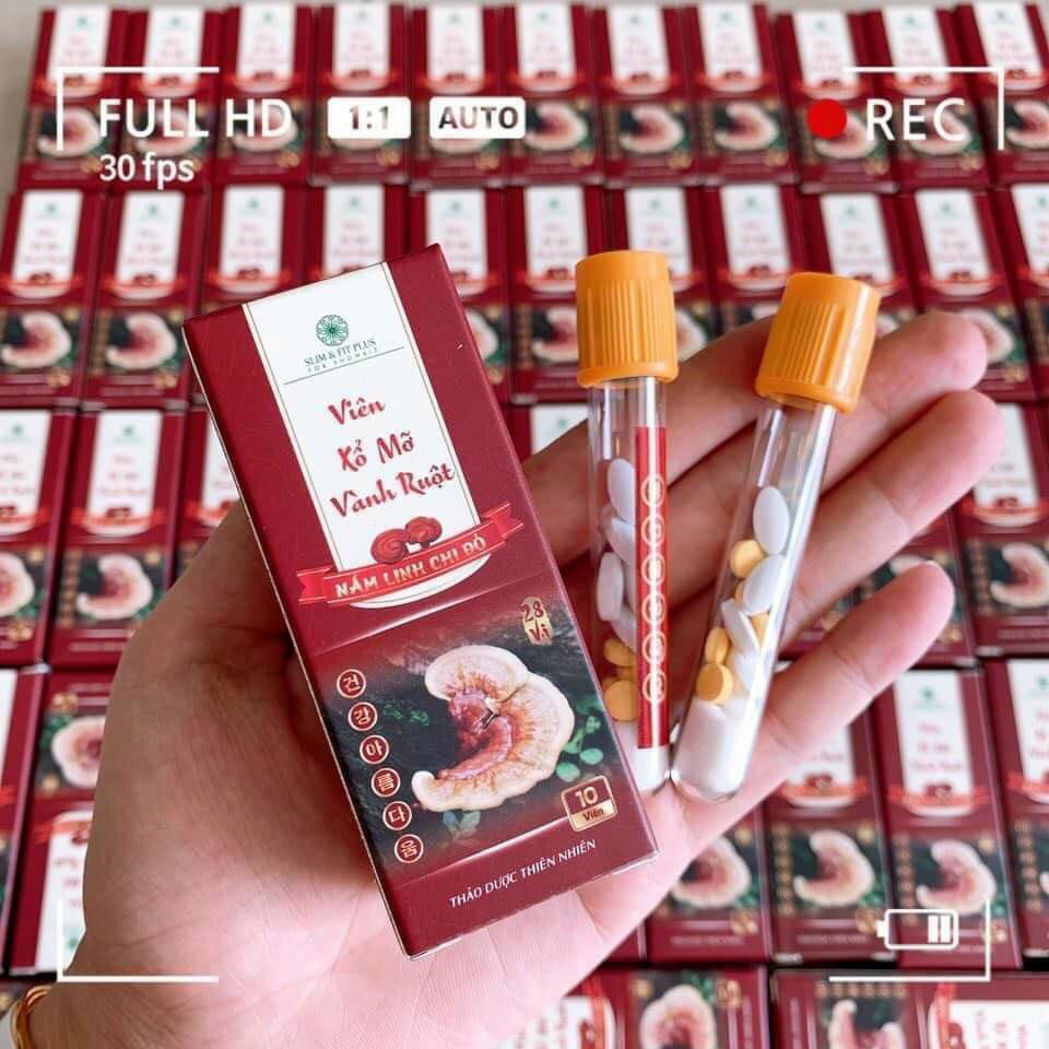 Viên xổ mỡ linh chi đỏ- xổ mỡ vành ruột chính hãng - giảm cân an toàn
