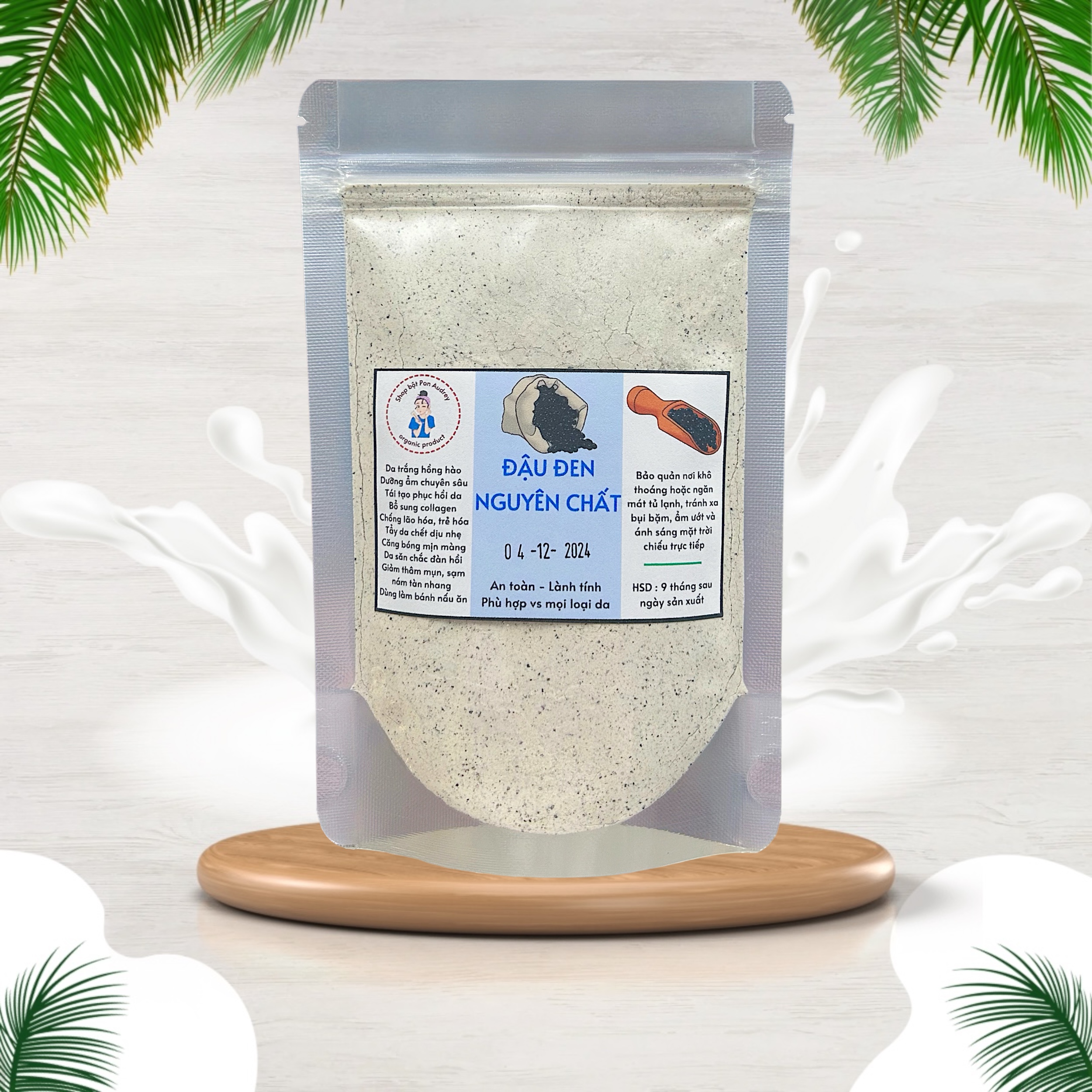 Bột đậu đen đậu đen sữa non đắp mặt và tắm body hỗ trợ làm trắng da trẻ hóa mờ thâm