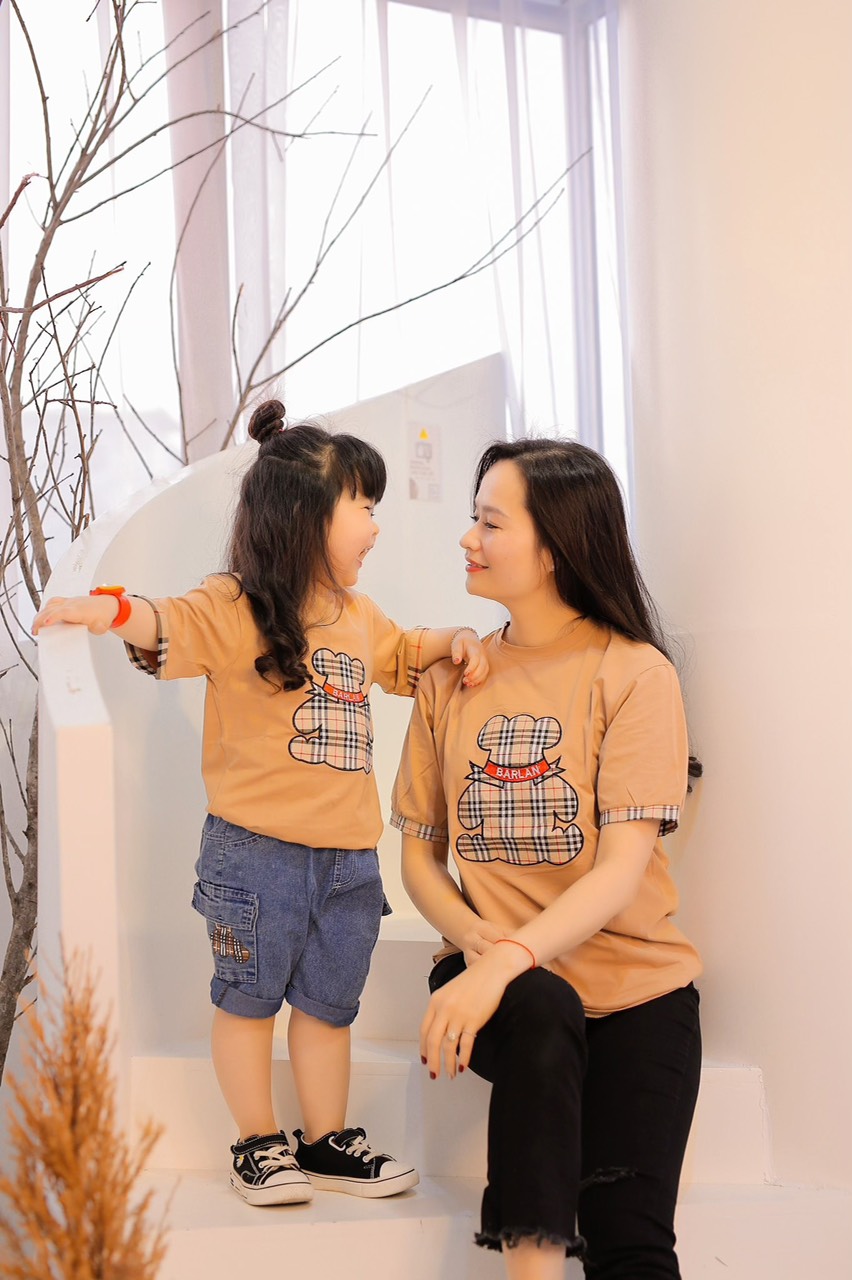 Set áo đôi gấu bbr mẹ bé