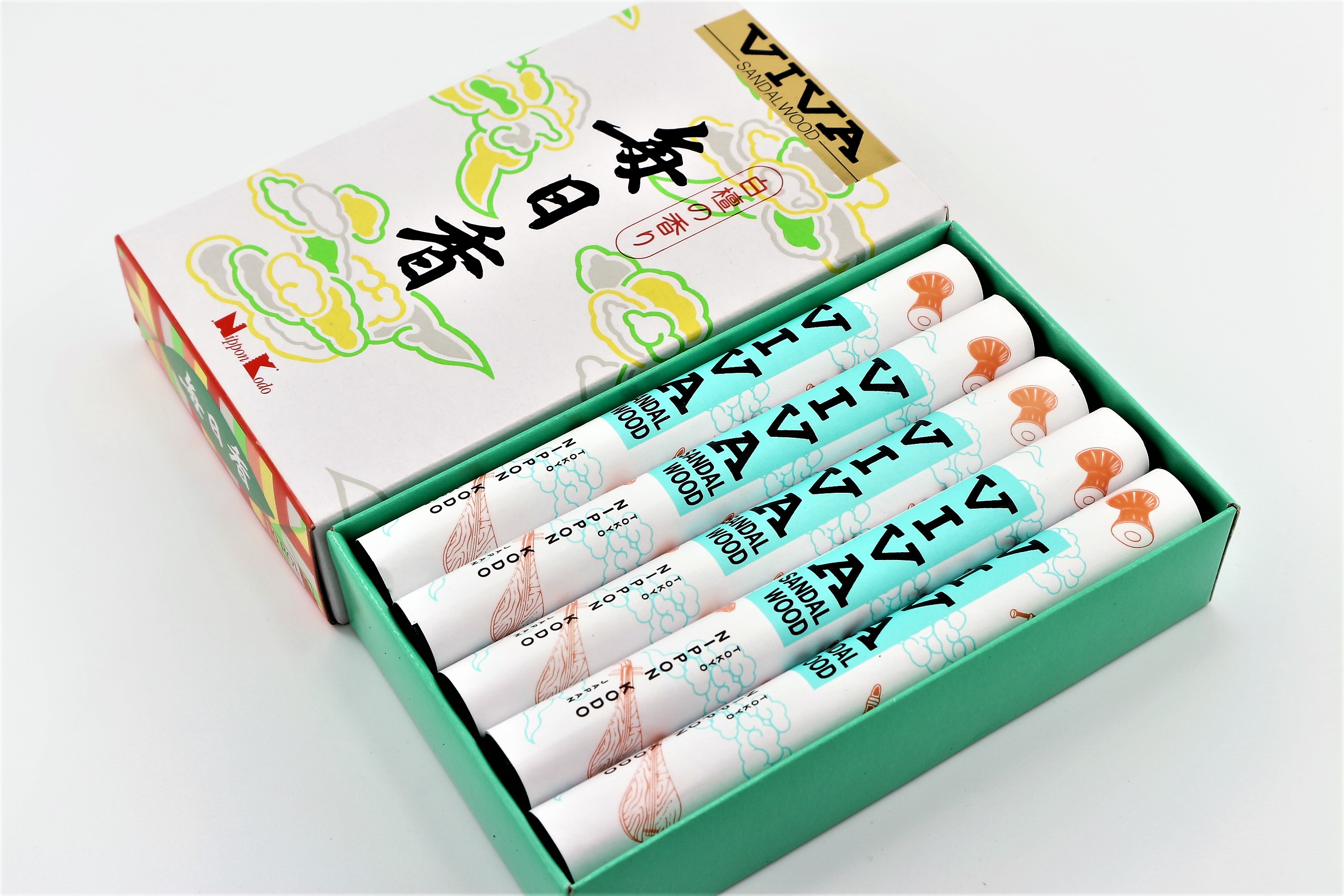 Nhang thơm sạch Nhật Bản Mainichikou Viva Byakudan-gỗ đàn hương, Thanh hương thư giãn, khử mùi Nippon Kodo