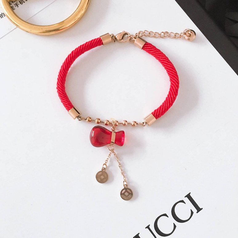 Lắc Tay Dây Đỏ Hồ Lô May Mắn Titan - Lắc tay Titan - Lắc tay Dây Đỏ - Lắc tay May Mắn - Không Đen Không Rỉ - DC-Store 92