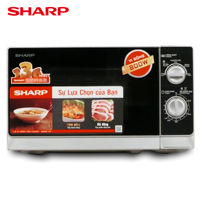 (CHỈ GIAO HCM) Lò vi sóng Sharp R-205VN-S - Dung tích 20 lít, Công suất 800W