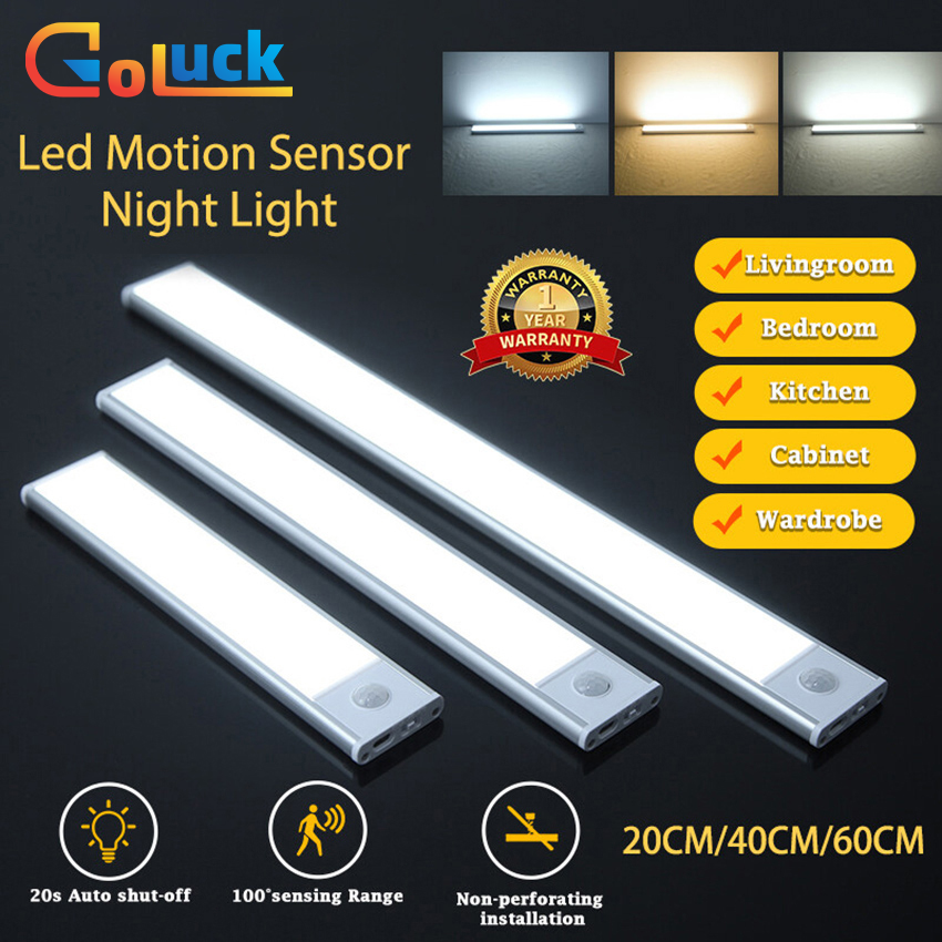 【Local Delivery Aluminum Alloy LED Light Motion Sensor Light Strip USB Type-C Rechargeable Closet Light Room Light Night Light